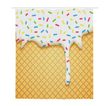 White Ice Cream Melted Print Polyester Shower Curtain