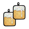 White Ice Cream Melted Print Pot Holders