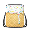 White Ice Cream Melted Print Rectangular Crossbody Bag