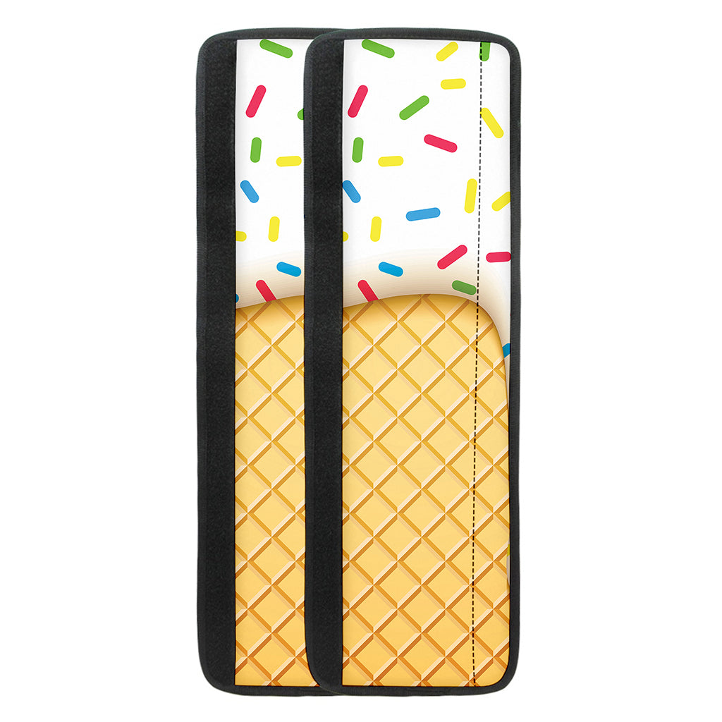 White Ice Cream Melted Print Refrigerator Handle Covers
