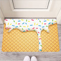 White Ice Cream Melted Print Rubber Doormat
