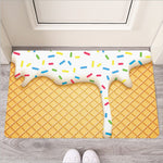 White Ice Cream Melted Print Rubber Doormat