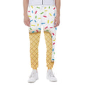 White Ice Cream Melted Print Joggers