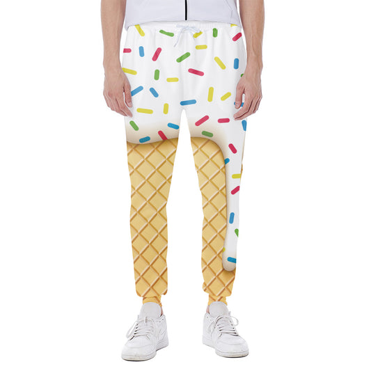 White Ice Cream Melted Print Scuba Joggers