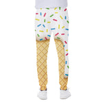 White Ice Cream Melted Print Scuba Joggers
