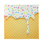 White Ice Cream Melted Print Silk Bandana