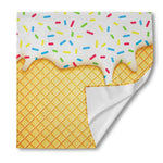 White Ice Cream Melted Print Silk Bandana