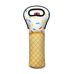 White Ice Cream Melted Print Single Neoprene Wine Tote