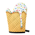White Ice Cream Melted Print Single Oven Mitt