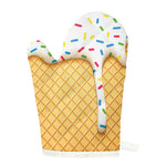White Ice Cream Melted Print Single Oven Mitt