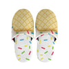 White Ice Cream Melted Print Slippers