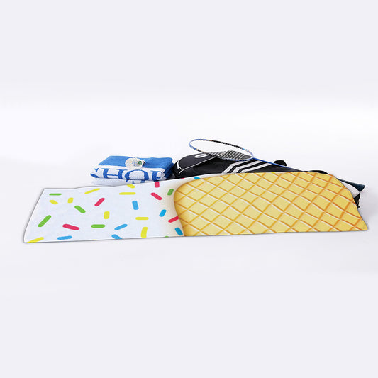 White Ice Cream Melted Print Sports Towel