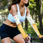 White Ice Cream Melted Print Sun Protection Arm Sleeves