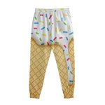 White Ice Cream Melted Print Sweatpants