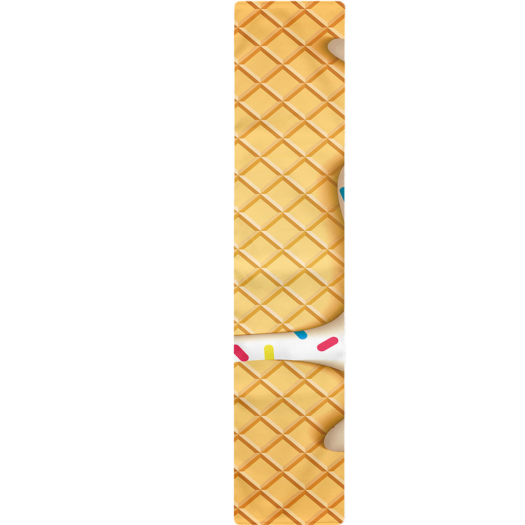 White Ice Cream Melted Print Table Runner