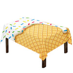 White Ice Cream Melted Print Tablecloth