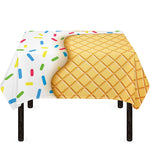 White Ice Cream Melted Print Tablecloth