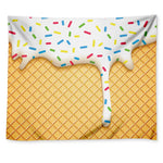 White Ice Cream Melted Print Tapestry