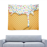 White Ice Cream Melted Print Tapestry