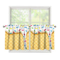 White Ice Cream Melted Print Tier Curtains