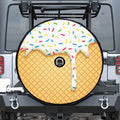White Ice Cream Melted Print Tire Cover With Camera Hole