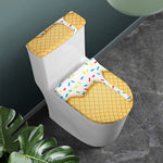 White Ice Cream Melted Print Toilet Lid And Tank Cover Set