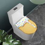 White Ice Cream Melted Print Toilet Lid Cover