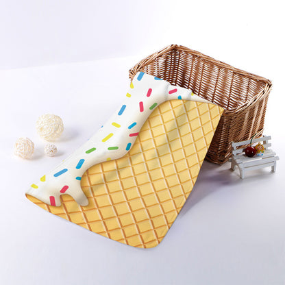 White Ice Cream Melted Print Towel