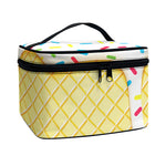 White Ice Cream Melted Print Travel Makeup Bag