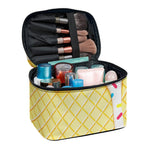 White Ice Cream Melted Print Travel Makeup Bag