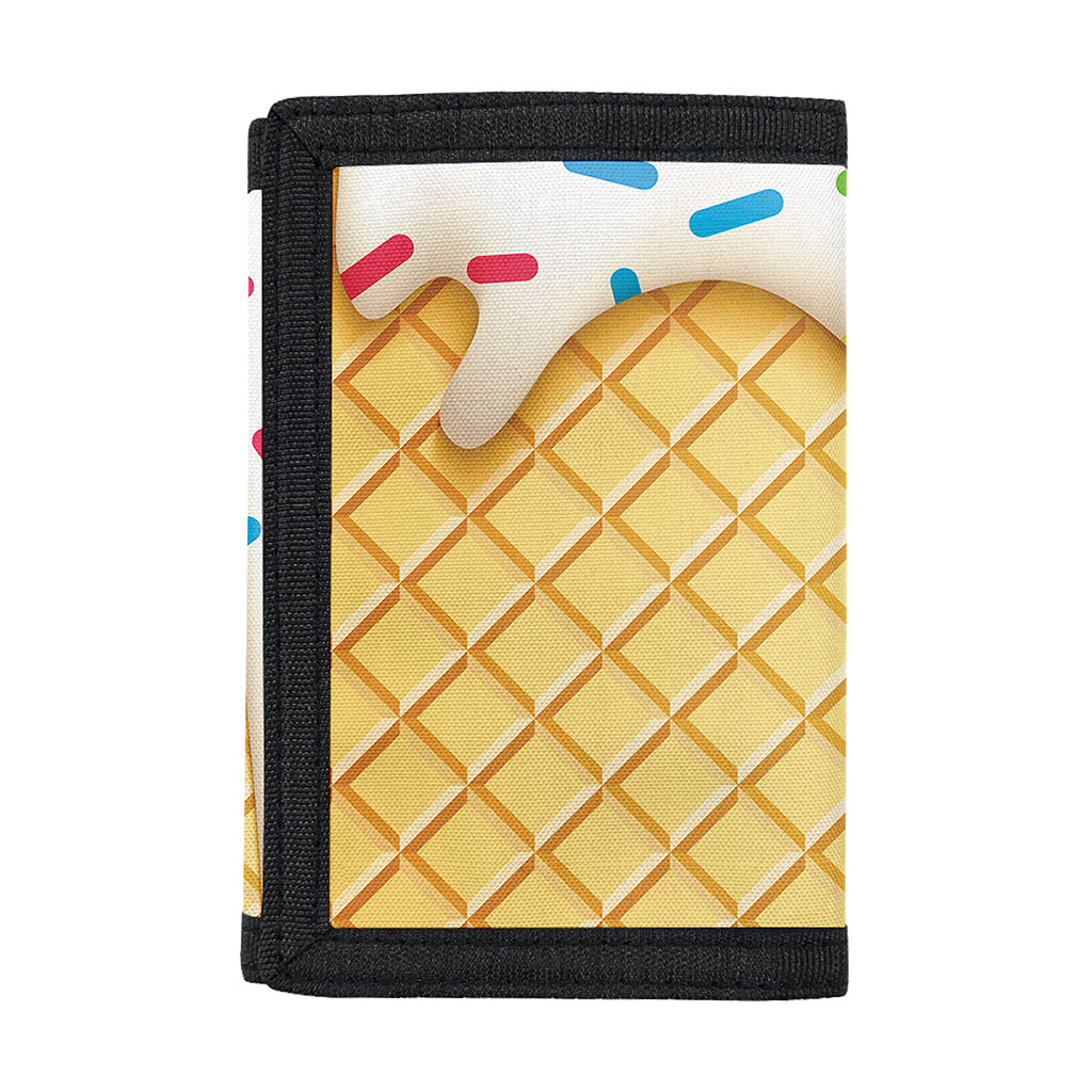 White Ice Cream Melted Print Trifold Wallet