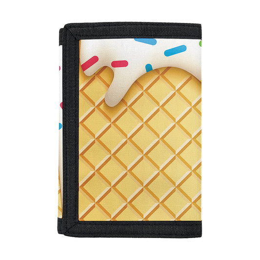 White Ice Cream Melted Print Trifold Wallet