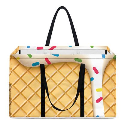 White Ice Cream Melted Print Utility Tote Bag
