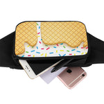 White Ice Cream Melted Print Waist Bag