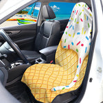 White Ice Cream Melted Print Waterproof Car Seat Cover