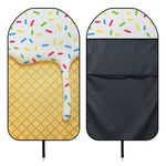 White Ice Cream Melted Print Waterproof Car Seat Cover