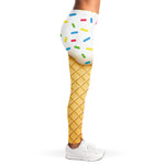 White Ice Cream Melted Print Women's Leggings