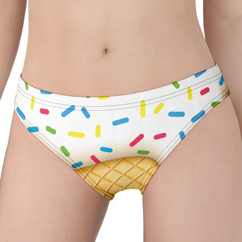 White Ice Cream Melted Print Women's Panties