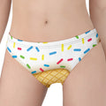 White Ice Cream Melted Print Women's Panties