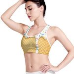 White Ice Cream Melted Print Women's Sports Bra