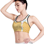 White Ice Cream Melted Print Women's Sports Bra