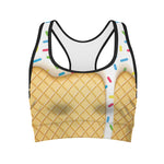 White Ice Cream Melted Print Women's Sports Bra