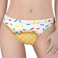 White Ice Cream Melted Print Women's Thong