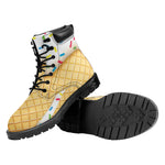 White Ice Cream Melted Print Work Boots