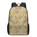 White Japanese Cranes Pattern Print 17 Inch Backpack