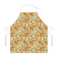 White Japanese Cranes Pattern Print Adjustable Apron