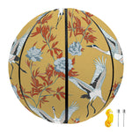 White Japanese Cranes Pattern Print Basketball