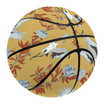 White Japanese Cranes Pattern Print Basketball