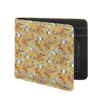 White Japanese Cranes Pattern Print Bifold Wallet