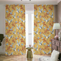 White Japanese Cranes Pattern Print Dimout Pencil Pleat Curtains